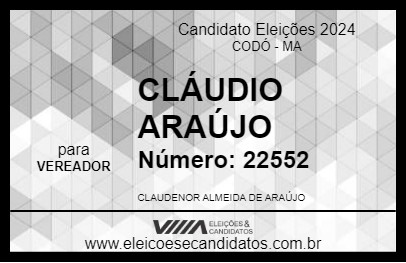 Candidato CLÁUDIO ARAÚJO 2024 - CODÓ - Eleições