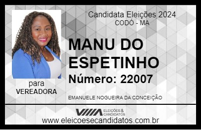 Candidato MANU DO ESPETINHO 2024 - CODÓ - Eleições