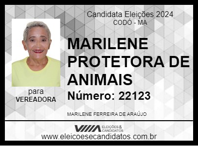 Candidato MARILENE PROTETORA DE ANIMAIS 2024 - CODÓ - Eleições