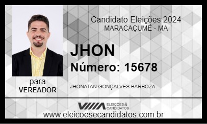 Candidato JHON 2024 - MARACAÇUMÉ - Eleições