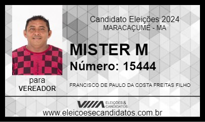 Candidato MISTER M 2024 - MARACAÇUMÉ - Eleições