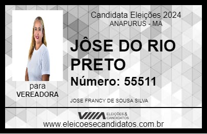 Candidato JÔSE DO RIO PRETO 2024 - ANAPURUS - Eleições