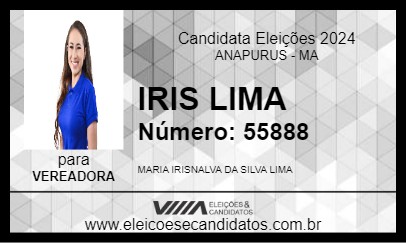 Candidato IRIS LIMA 2024 - ANAPURUS - Eleições