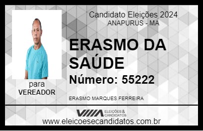 Candidato ERASMO DA SAÚDE 2024 - ANAPURUS - Eleições