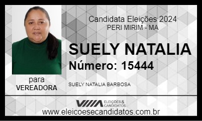 Candidato SUELY NATALIA 2024 - PERI MIRIM - Eleições