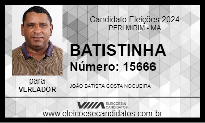 Candidato BATISTINHA 2024 - PERI MIRIM - Eleições