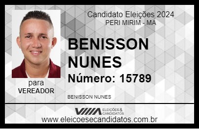 Candidato BENISSON NUNES 2024 - PERI MIRIM - Eleições