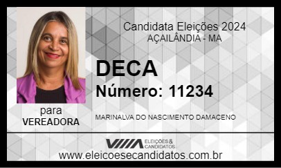 Candidato DECA 2024 - AÇAILÂNDIA - Eleições