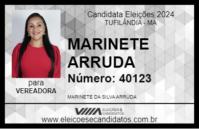 Candidato MARINETE ARRUDA 2024 - TUFILÂNDIA - Eleições