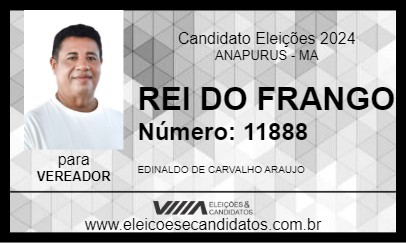 Candidato REI DO FRANGO 2024 - ANAPURUS - Eleições