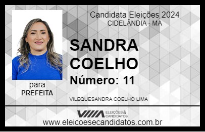 Candidato SANDRA COELHO 2024 - CIDELÂNDIA - Eleições