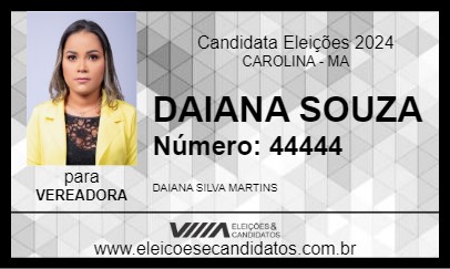 Candidato DAIANA SOUZA 2024 - CAROLINA - Eleições