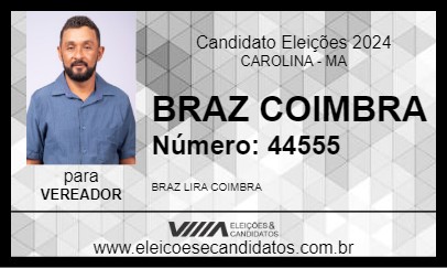 Candidato BRAZ COIMBRA 2024 - CAROLINA - Eleições