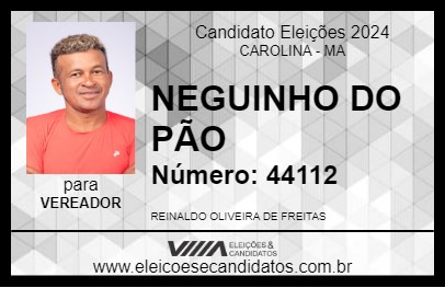 Candidato NEGUINHO DO PÃO 2024 - CAROLINA - Eleições