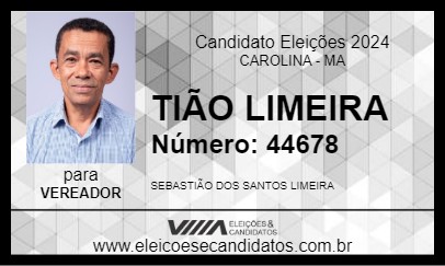 Candidato TIÃO LIMEIRA 2024 - CAROLINA - Eleições