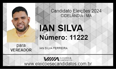 Candidato IAN SILVA 2024 - CIDELÂNDIA - Eleições