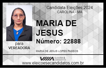 Candidato MARIA DE JESUS 2024 - CAROLINA - Eleições