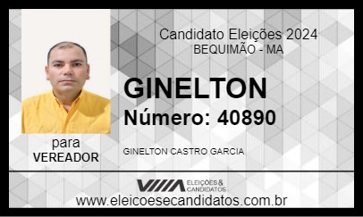 Candidato GINELTON 2024 - BEQUIMÃO - Eleições