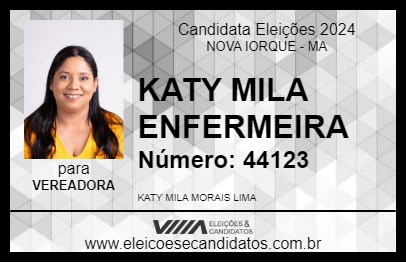 Candidato KATY MILA ENFERMEIRA 2024 - NOVA IORQUE - Eleições