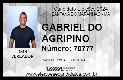 Candidato GABRIEL DO AGRIPINO 2024 - SANTANA DO MARANHÃO - Eleições