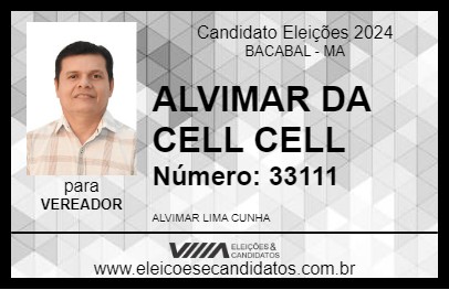 Candidato ALVIMAR DA CELL CELL 2024 - BACABAL - Eleições