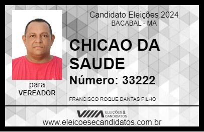 Candidato CHICAO DA SAUDE 2024 - BACABAL - Eleições