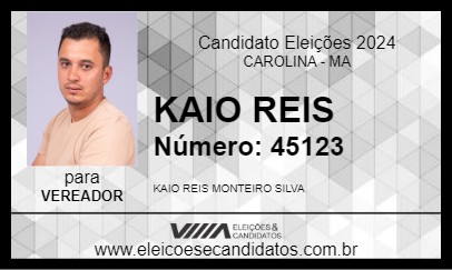 Candidato KAIO REIS 2024 - CAROLINA - Eleições