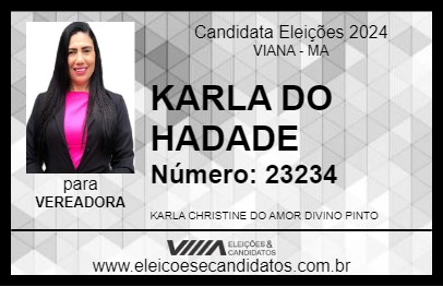 Candidato KARLA DO HADADE 2024 - VIANA - Eleições