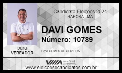 Candidato DAVI GOMES 2024 - RAPOSA - Eleições