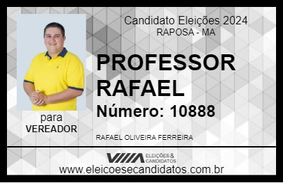 Candidato PROFESSOR RAFAEL 2024 - RAPOSA - Eleições