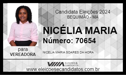 Candidato NICÉLIA MARIA 2024 - BEQUIMÃO - Eleições