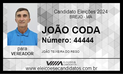 Candidato JOÃO CODA 2024 - BREJO - Eleições