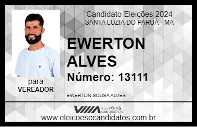 Candidato EWERTON ALVES 2024 - SANTA LUZIA DO PARUÁ - Eleições