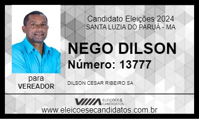 Candidato NEGO DILSON 2024 - SANTA LUZIA DO PARUÁ - Eleições