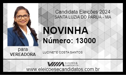 Candidato NOVINHA 2024 - SANTA LUZIA DO PARUÁ - Eleições