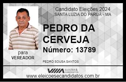 Candidato PEDRO DA CERVEJA 2024 - SANTA LUZIA DO PARUÁ - Eleições