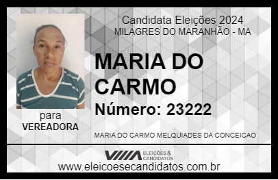 Candidato MARIA DO CARMO 2024 - MILAGRES DO MARANHÃO - Eleições