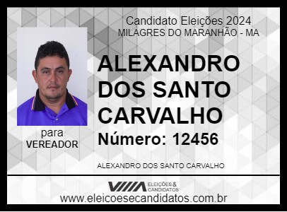 Candidato ALEXANDRO DOS SANTO CARVALHO 2024 - MILAGRES DO MARANHÃO - Eleições