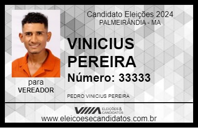 Candidato VINICIUS PEREIRA 2024 - PALMEIRÂNDIA - Eleições