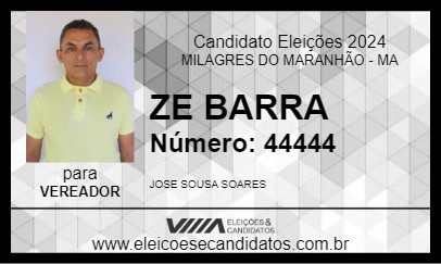 Candidato ZE BARRA 2024 - MILAGRES DO MARANHÃO - Eleições