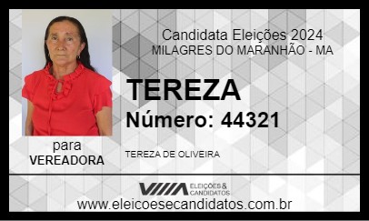 Candidato TEREZA 2024 - MILAGRES DO MARANHÃO - Eleições