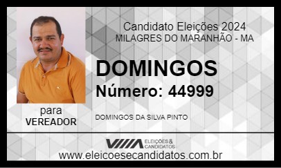 Candidato DOMINGOS 2024 - MILAGRES DO MARANHÃO - Eleições