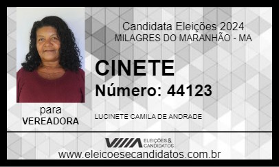 Candidato CINETE 2024 - MILAGRES DO MARANHÃO - Eleições