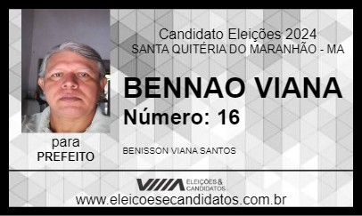 Candidato BENNAO VIANA 2024 - SANTA QUITÉRIA DO MARANHÃO - Eleições