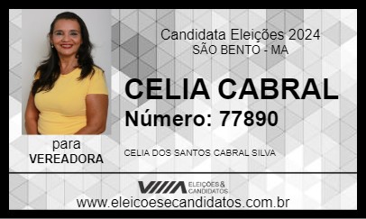 Candidato CELIA CABRAL 2024 - SÃO BENTO - Eleições