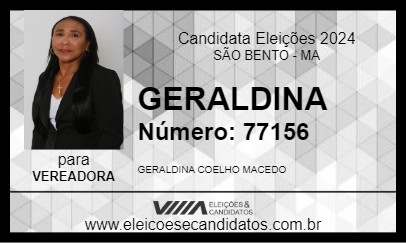 Candidato GERALDINA 2024 - SÃO BENTO - Eleições