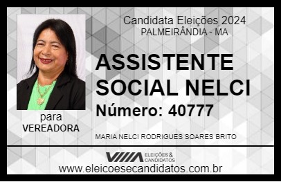 Candidato ASSISTENTE SOCIAL NELCI 2024 - PALMEIRÂNDIA - Eleições