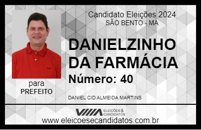 Candidato DANIELZINHO DA FARMÁCIA 2024 - SÃO BENTO - Eleições