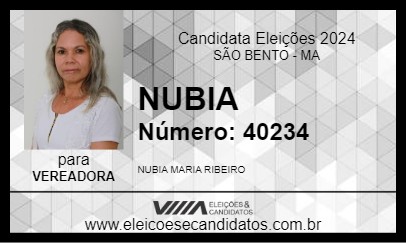 Candidato NUBIA 2024 - SÃO BENTO - Eleições