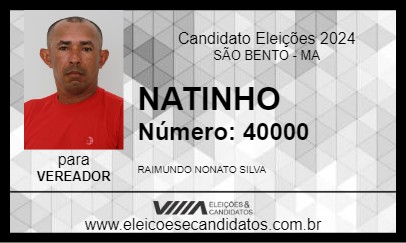 Candidato NATINHO 2024 - SÃO BENTO - Eleições